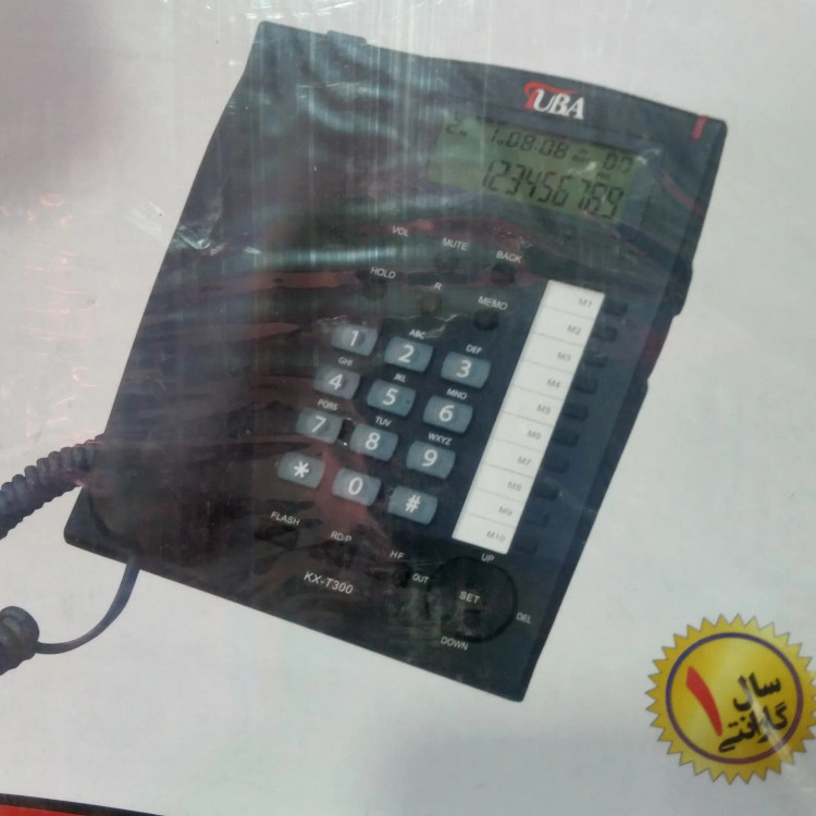 گوشی تلفن رومیزی طوبی مدل T_300 رنگ مشکی و سفید