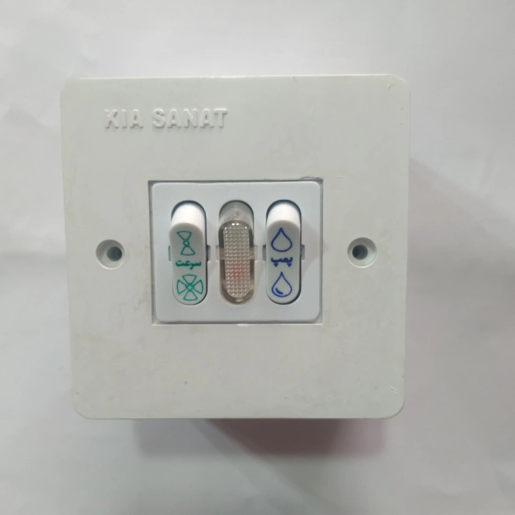 کلیدکولر روکار کیا صنعت KIA SANAT (همراه با فیش کولری برنجی و پیچ رولپلاک )