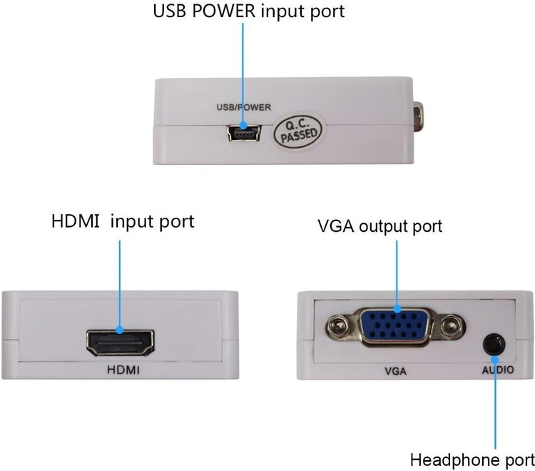 تبدیل کابل وی جی ای به اچ دی ام آی (VGA TO HDMI )