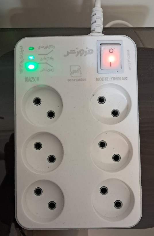 محافظ برق 6 خانه فروزش صوتی تصویری کابل 1.80 متری