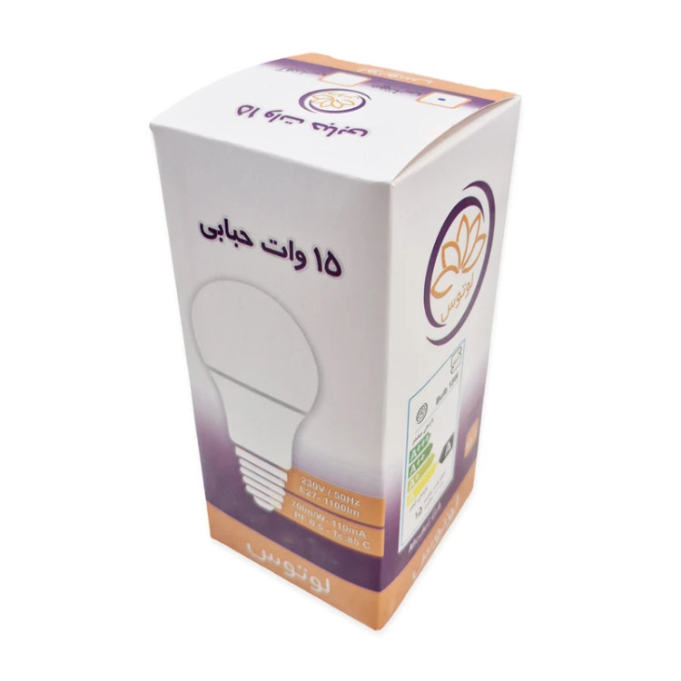 لامپ حبابی 15 وات لوتوس سهندآوا با گارانتی
