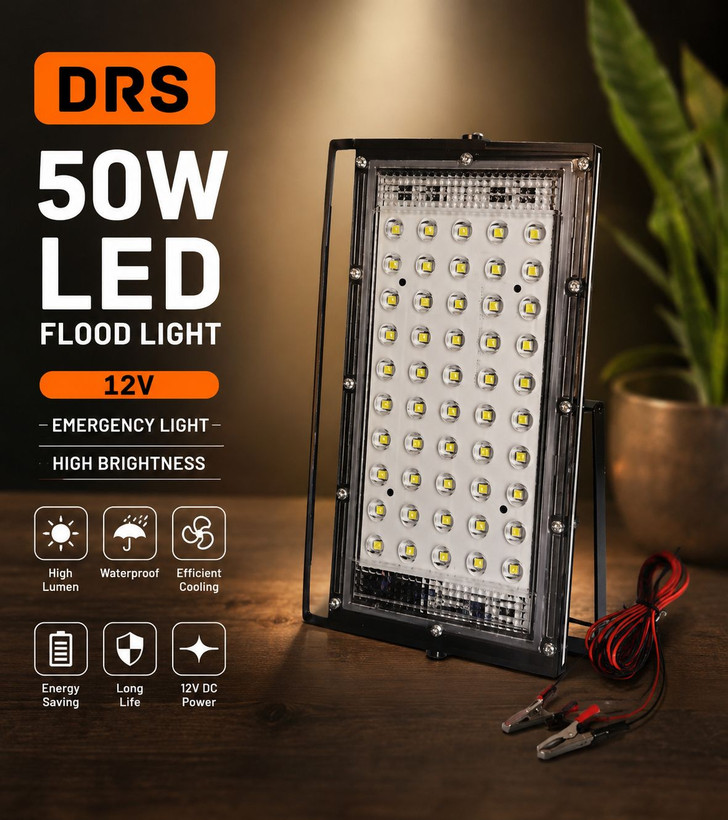 چراغ اضظراری گیره دار 12 ولت 50 وات درجه یک