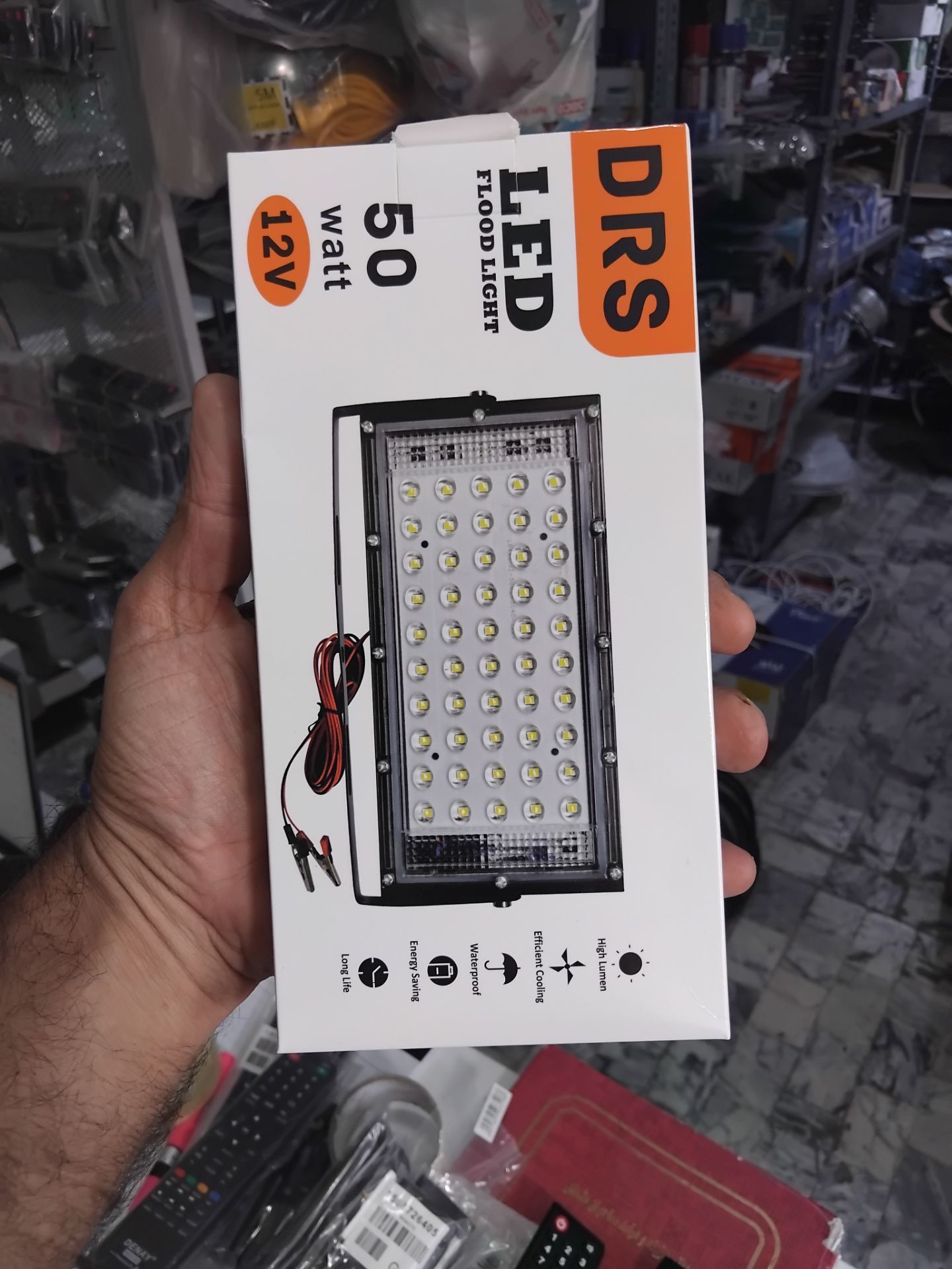 چراغ اضظراری گیره دار 12 ولت 50 وات درجه یک